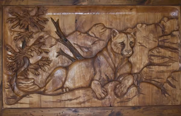 Hand carved cougar